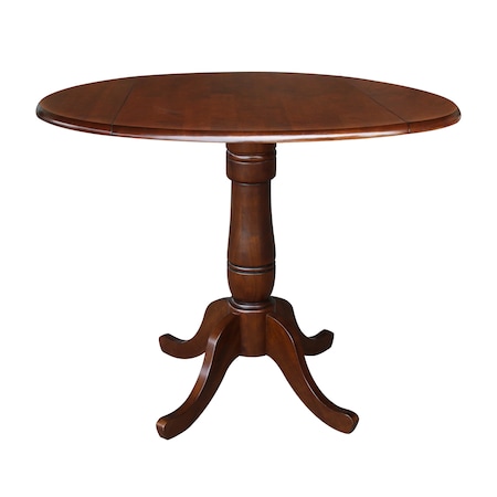International Concepts Round 42 in Round Dual Drop Leaf Pedestal Table, 35.5 inH, Espresso, 42 in W, 42 in L, 35.5 in H K581-42DPT-6B